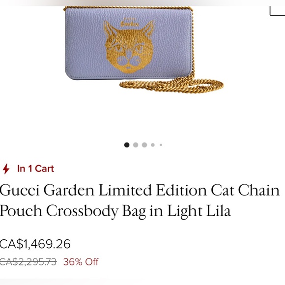 Authentic Gucci limited edition Garden mystic cat shoulder crossbody bag - Picture 9 of 10
